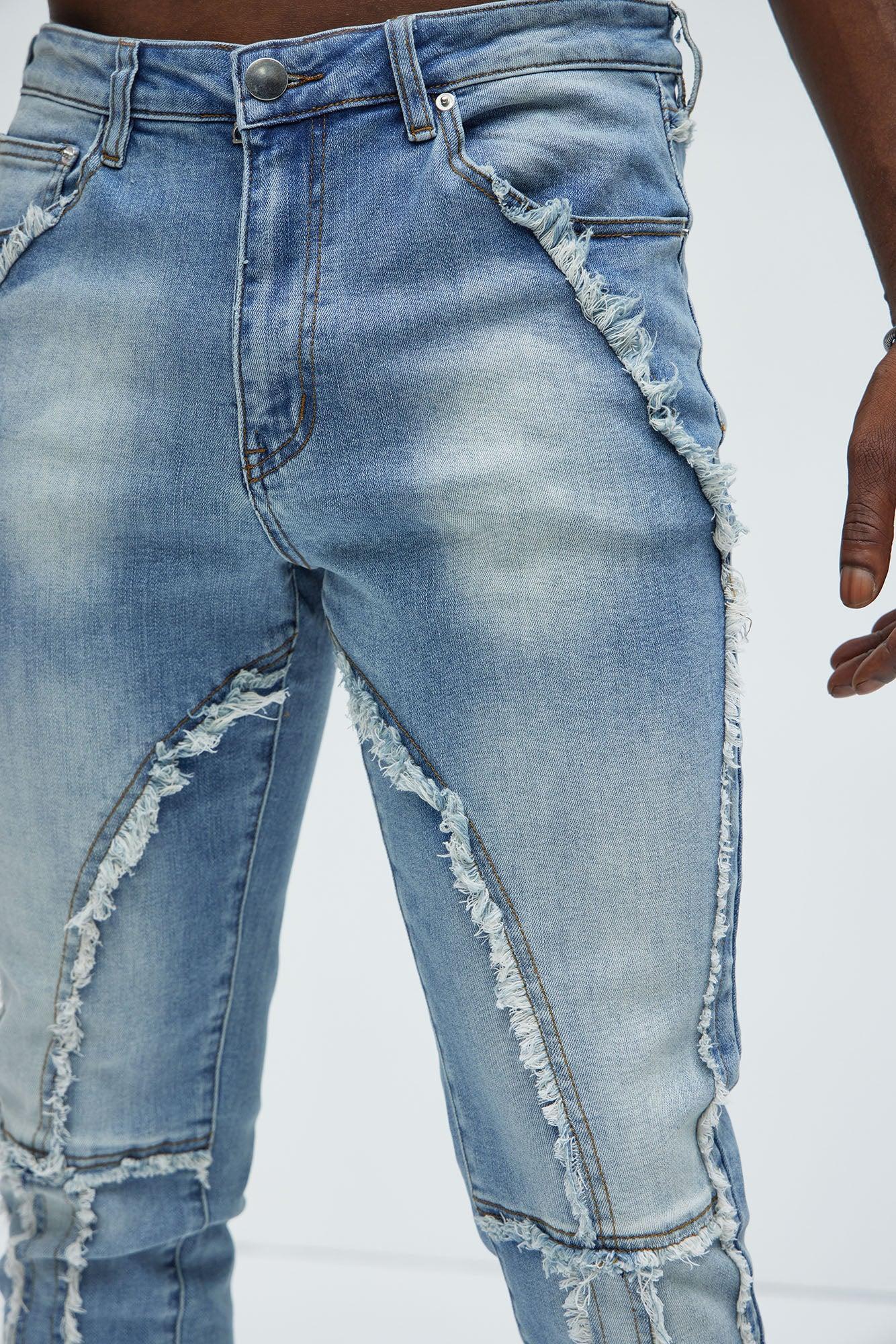 Hilton Frayed Skinny Jeans - Light Wash Product Image