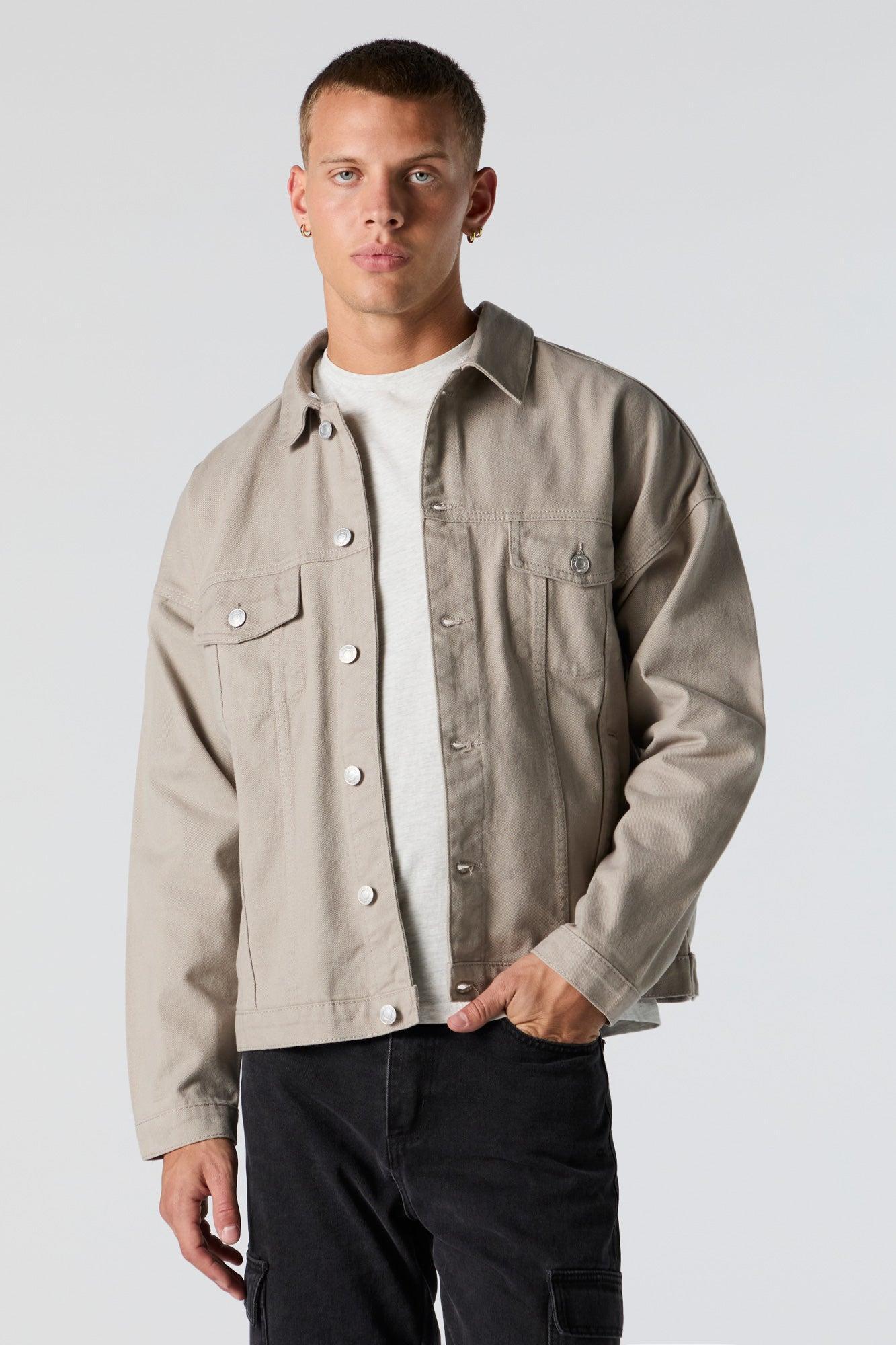 Removable Hood Denim Trucker Jacket Male Product Image