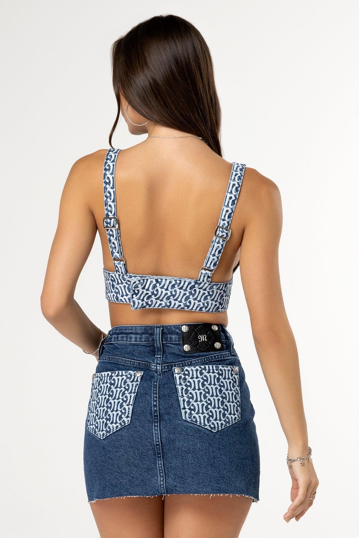 Missing in Denim Bralette Top Product Image