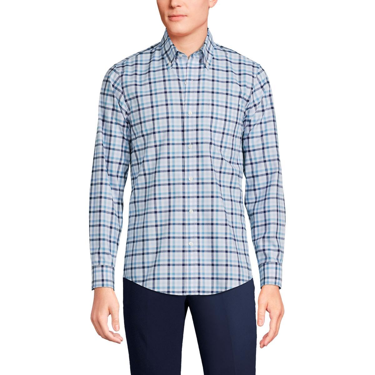 Mens Lands End Tailored Fit No Iron Twill Long Sleeve Shirt Product Image