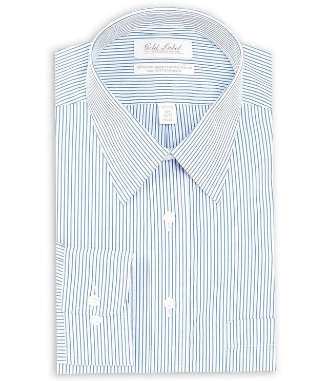 Gold Label Roundtree & Yorke Slim Fit Non-Iron Spread Collar Striped Dress Shirt Product Image