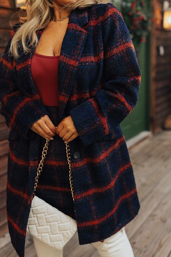 Fall Frenzy Plaid Coat Curves Product Image