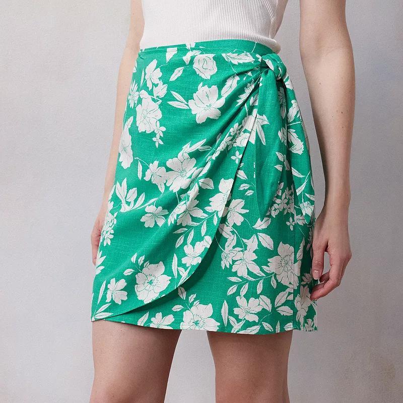 Petite LC Lauren Conrad Sarong Wrap Mini Skirt, Womens Turquoise Big Bontanique Product Image