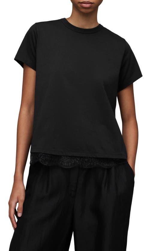 Lee Lace Trim T-shirt In Black Product Image