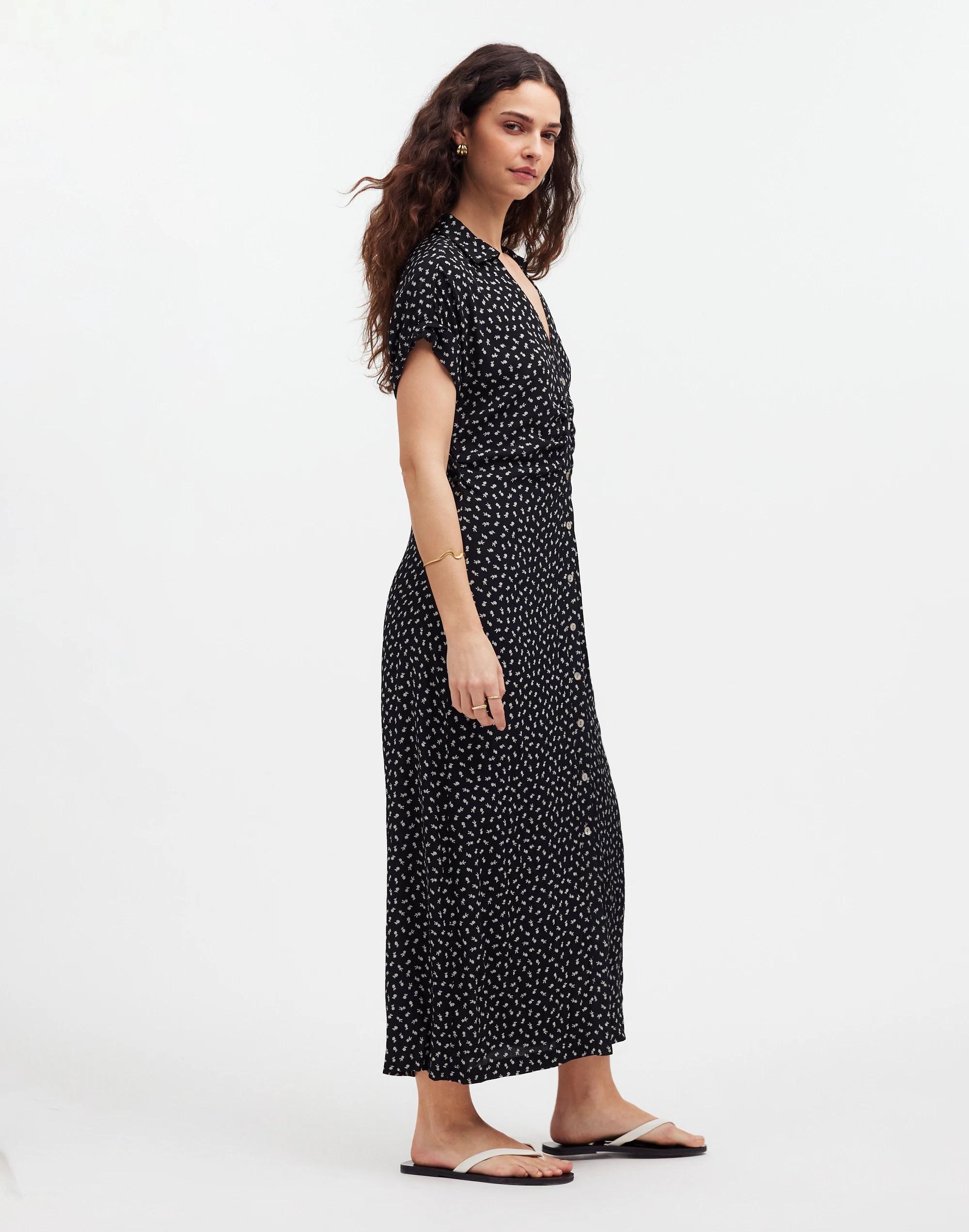 Button-Front Midi Shirtdress in Floral Product Image