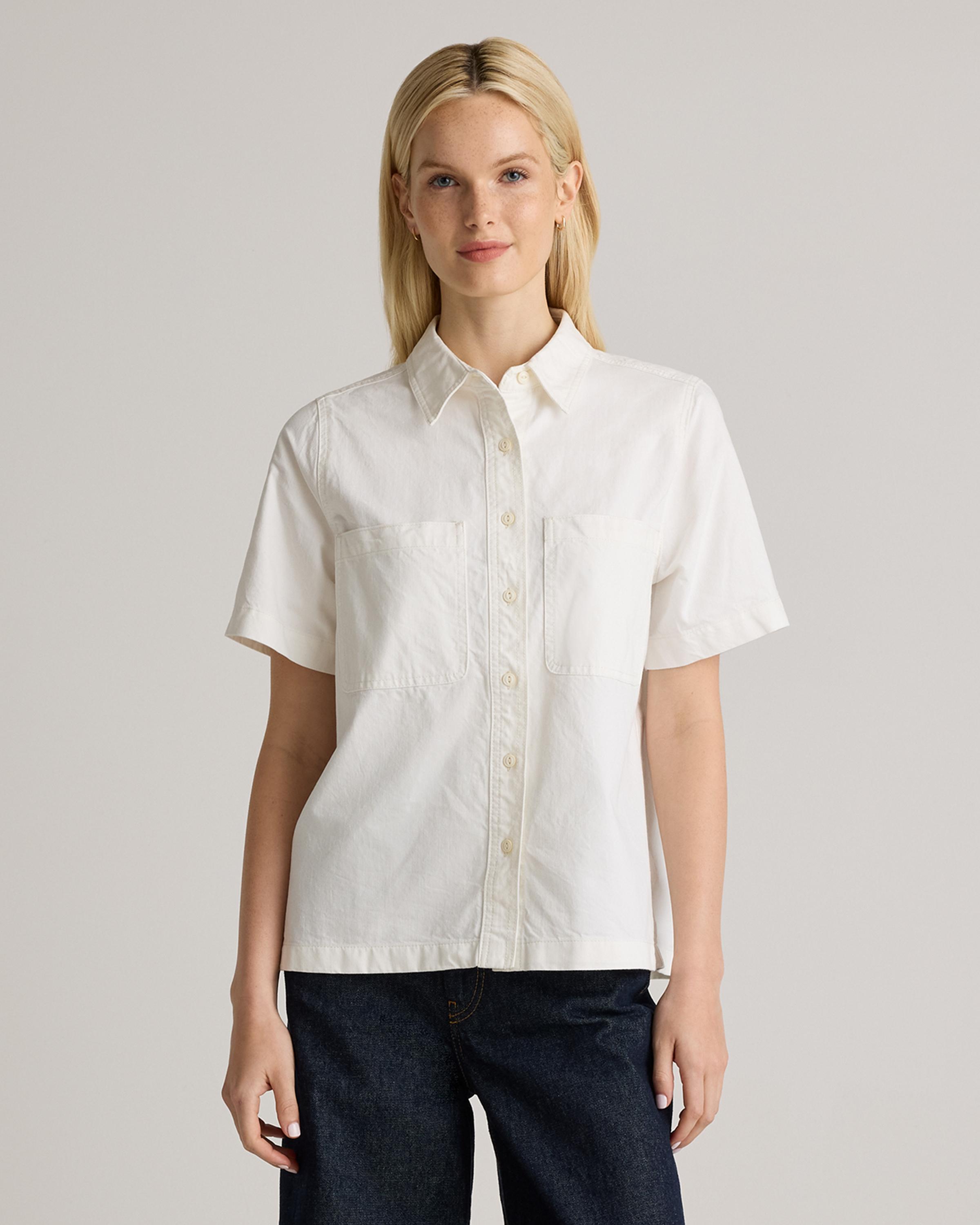 Distressed Denim Short Sleeve Shirt Product Image