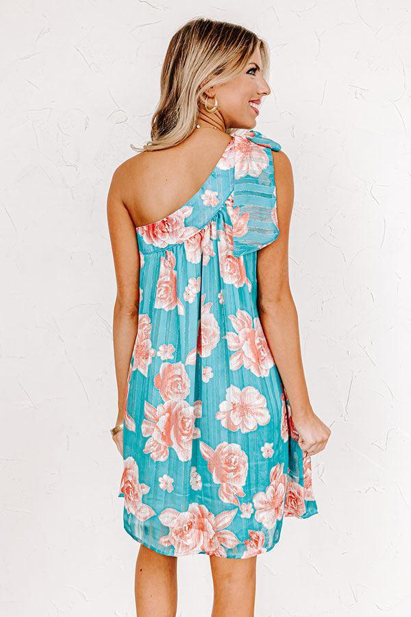 Be Mine Forever Floral Dress in Turquoise Product Image