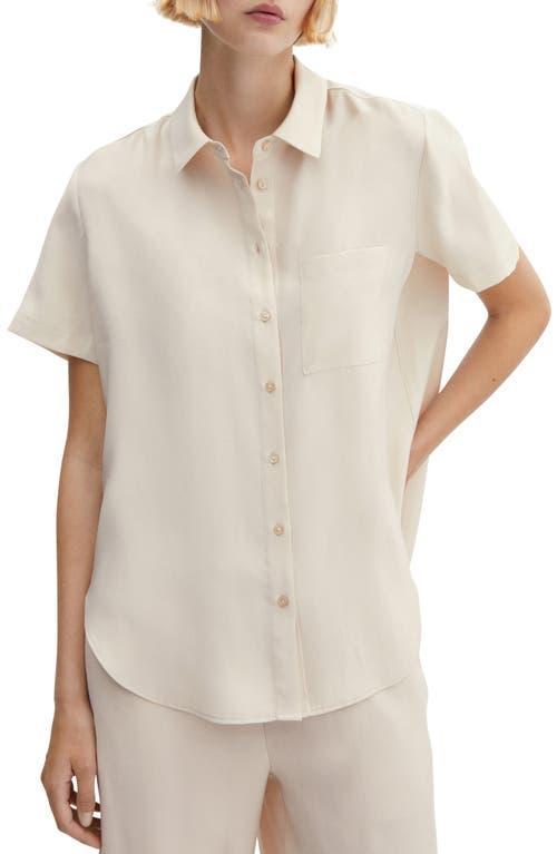 MANGO - Short-sleeve button-down shirt ecruWomen Product Image