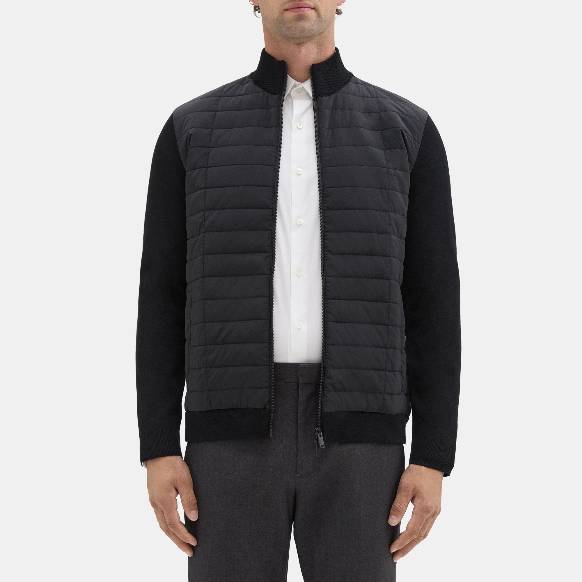 Stretch Viscose Zip Puffer Cardigan | Theory Product Image