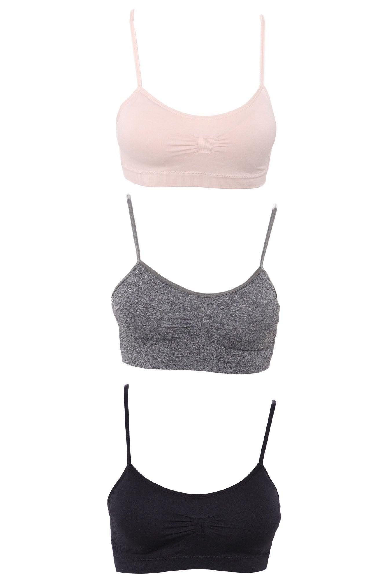 Seamless Staple Racerback 3 Pack Bras - Grey/combo Product Image