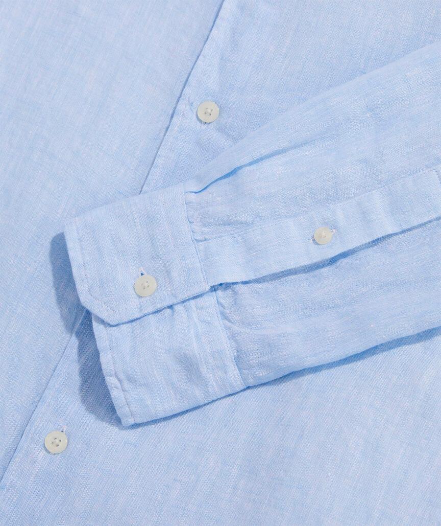 Linen Solid Spread Collar Shirt Product Image