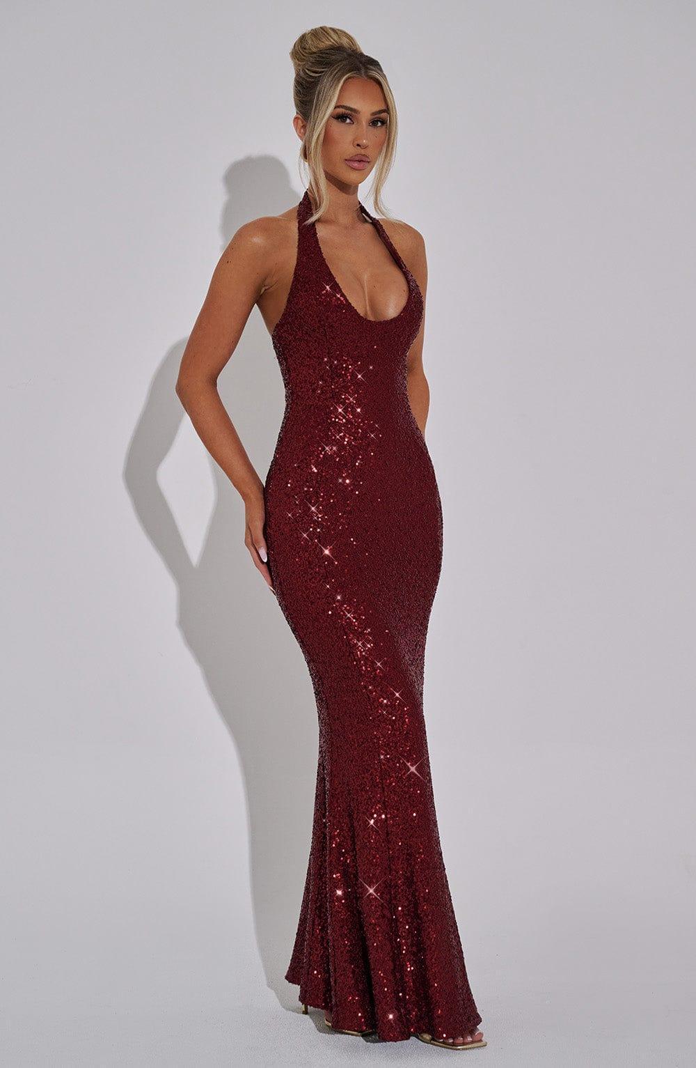 Odette Maxi Dress - Wine Product Image