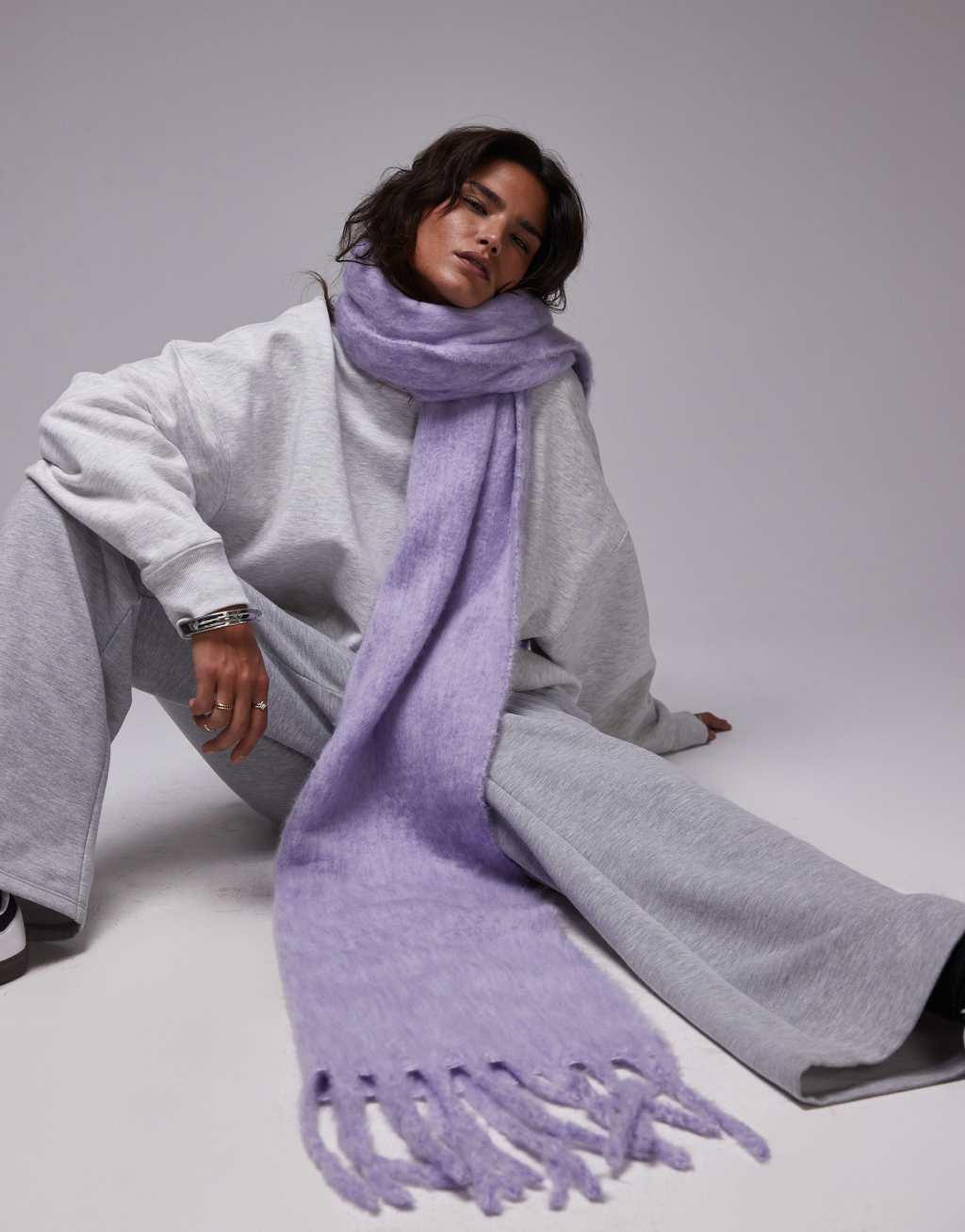 Topshop Sydney blanket scarf in purple heather product image