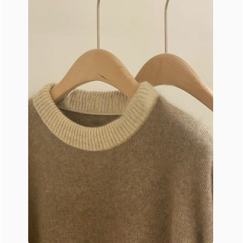 Round Neck Two Tone Sweater Product Image