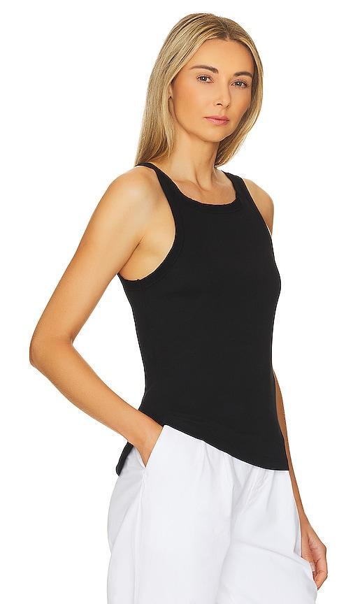 NILI LOTAN Jennifer Rib Tank Top in Black Product Image