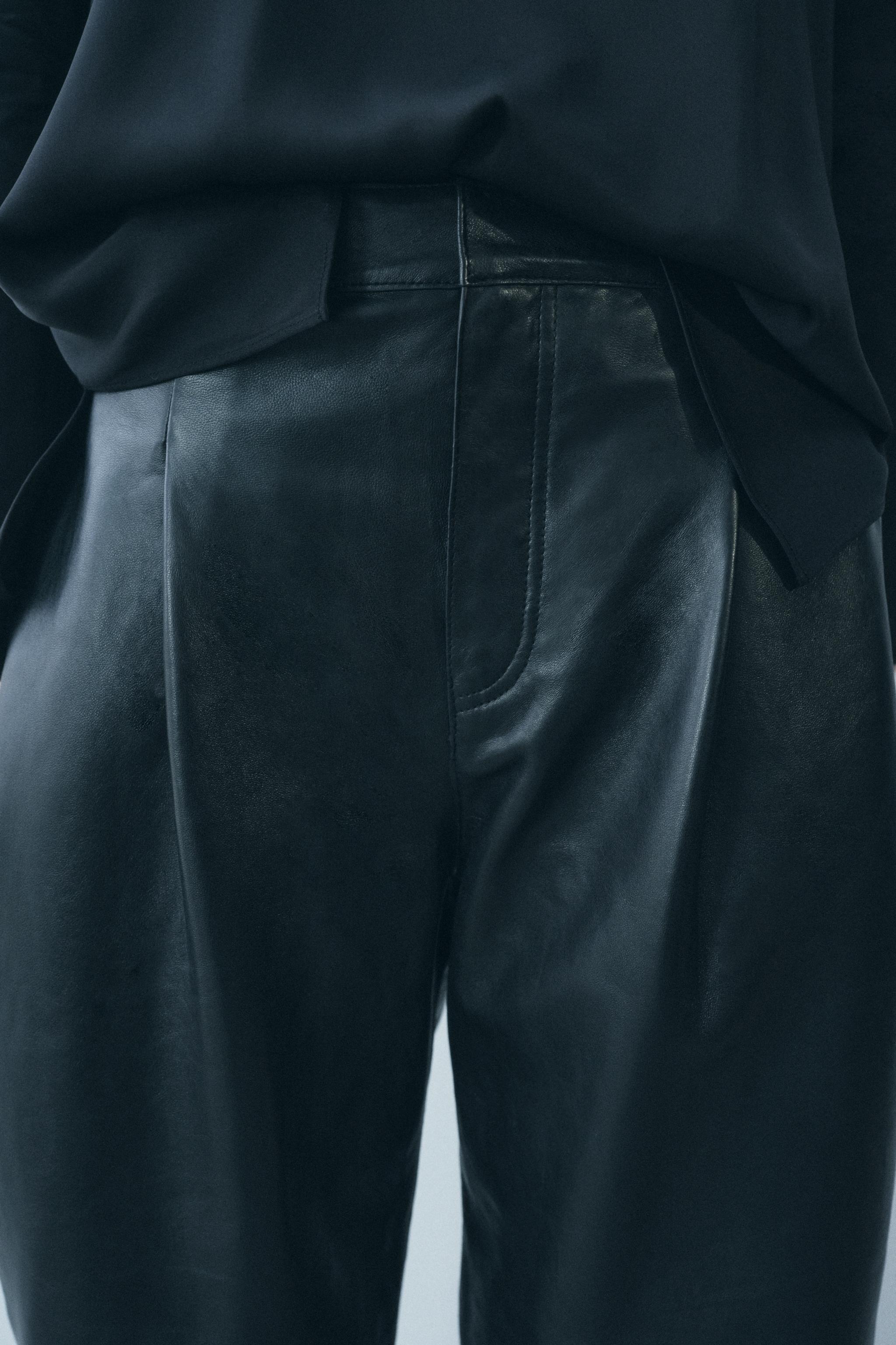 100% LEATHER BALLOON PANTS ZW COLLECTION Product Image