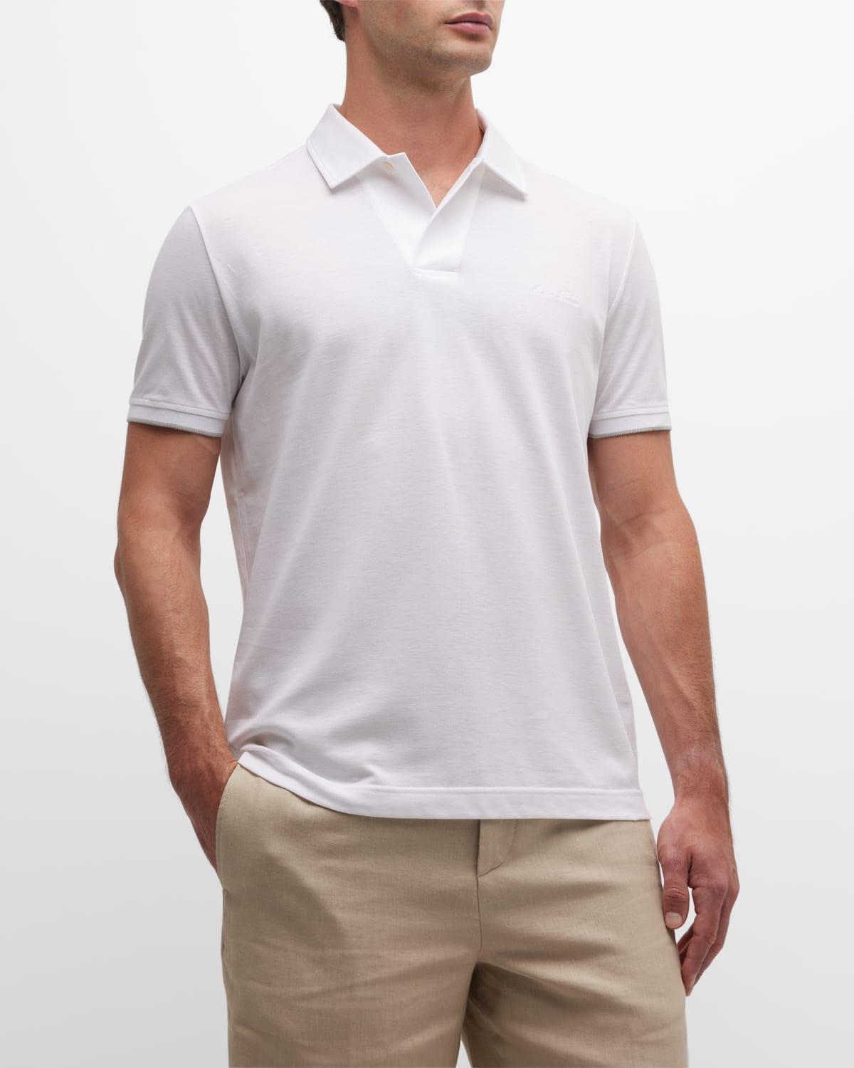 Mens V-Neck Polo Shirt Product Image