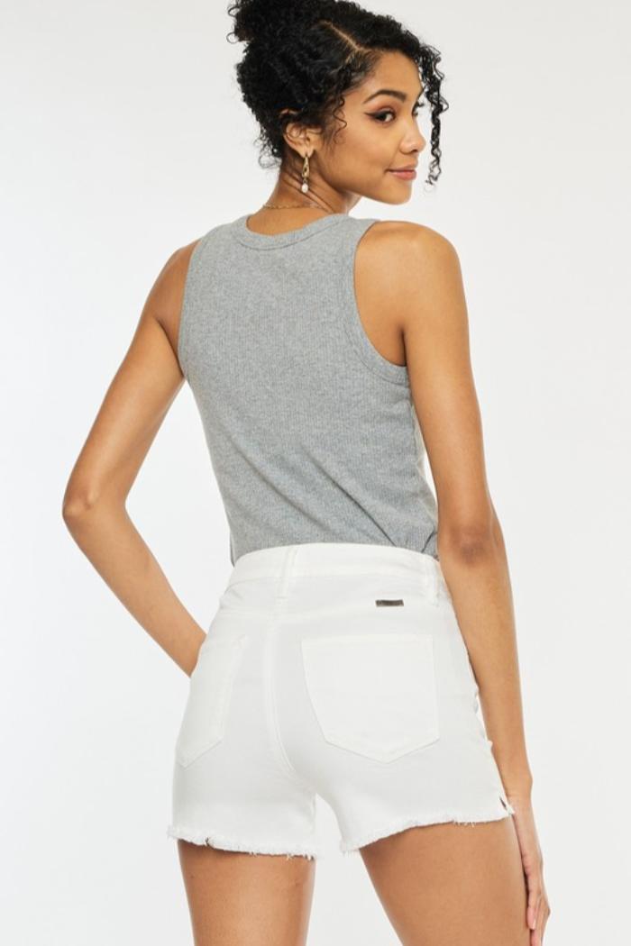 High Rise White Shorts Product Image