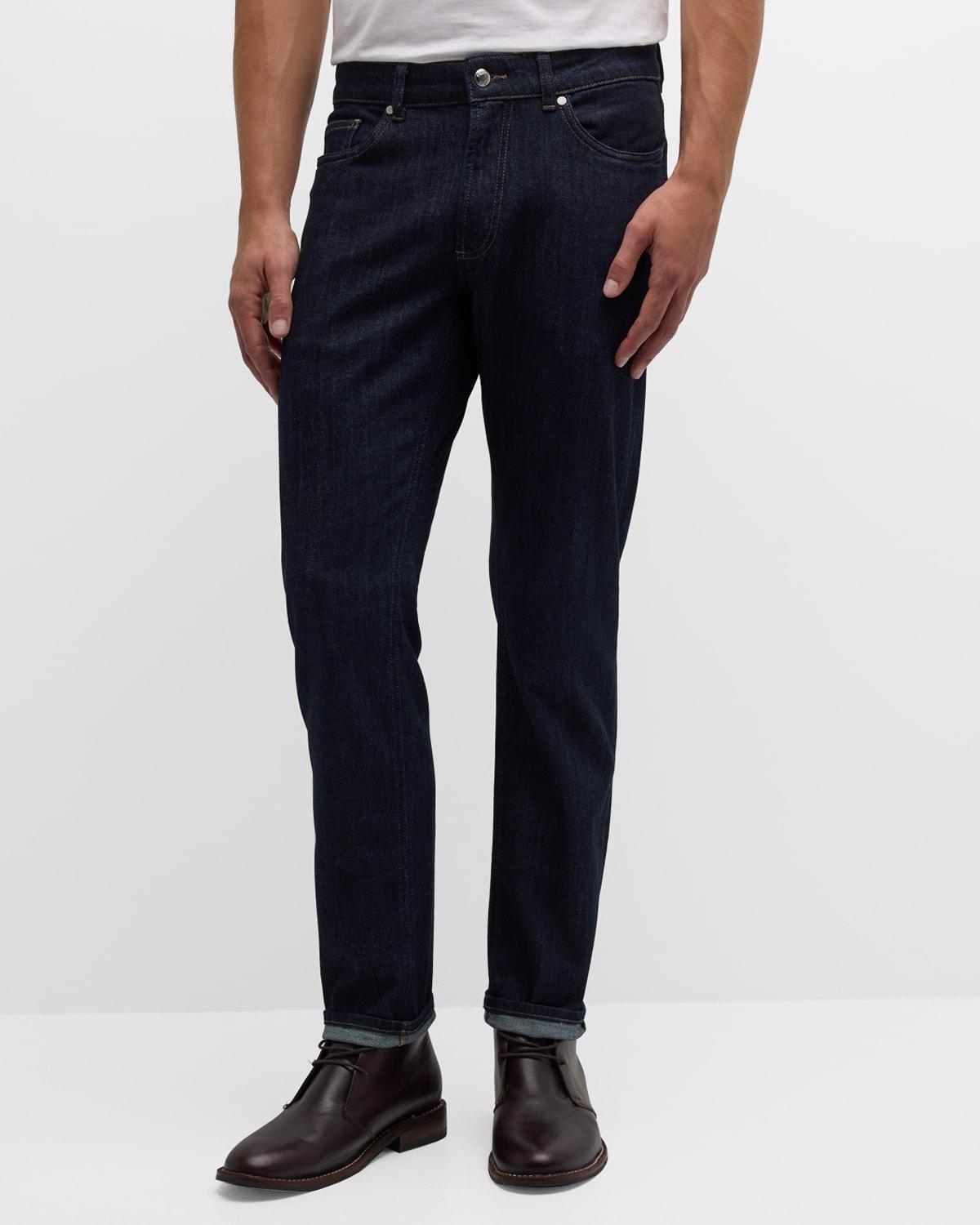 Mens Stretch Denim 5-Pocket Jeans Product Image