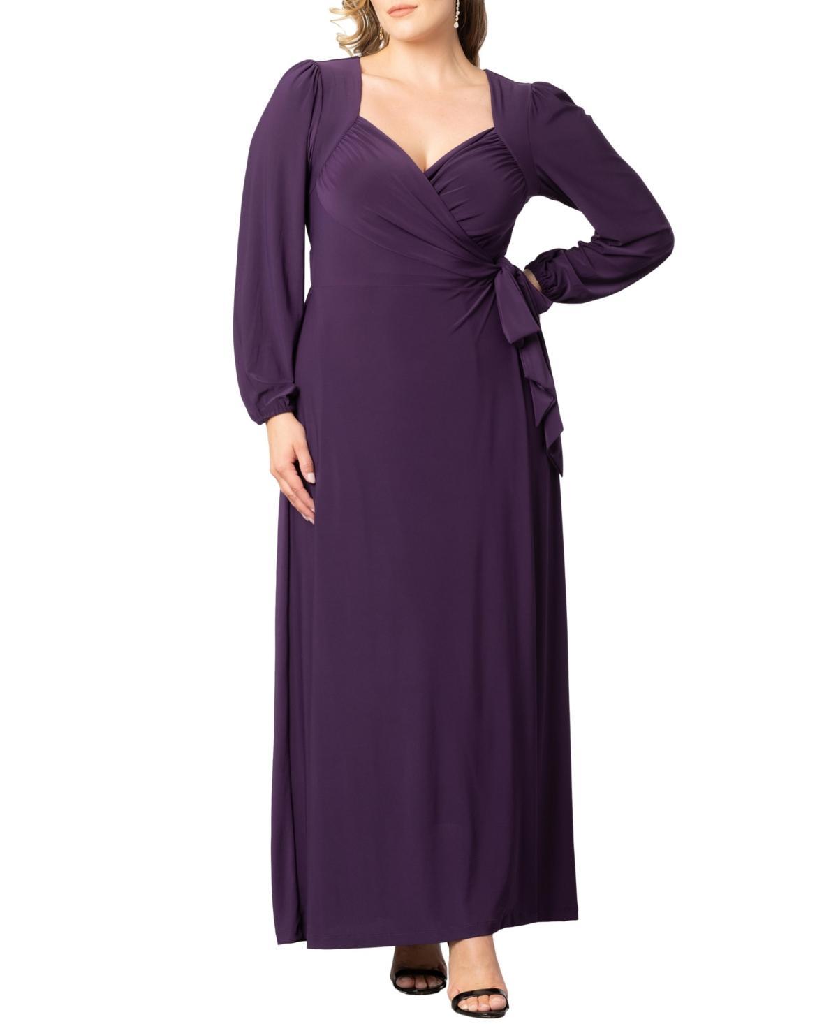 Womens Plus Size Modern Muse Long Sleeve Wrap Gown Product Image