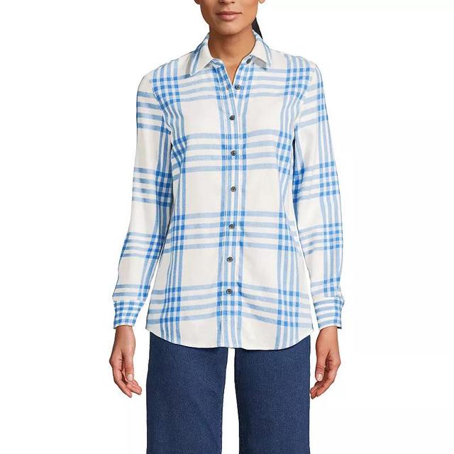 Womens Lands End Flannel Boyfriend Shirt Product Image