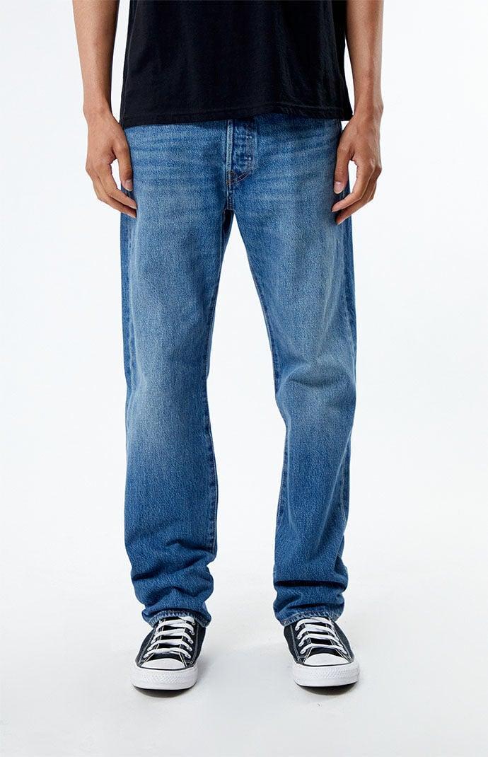 Mens Levis 501 Original-Fit Jeans Med Blue Product Image