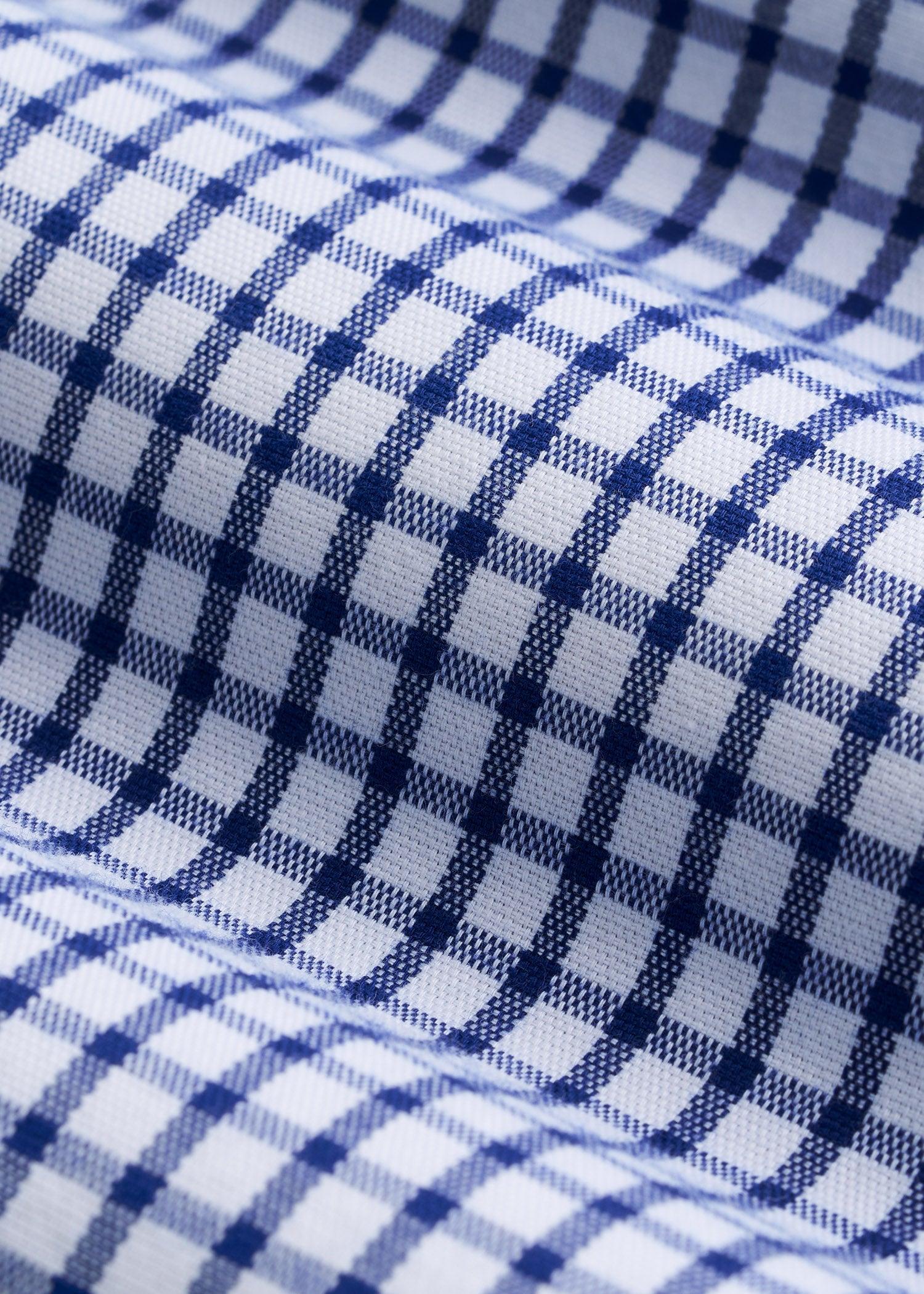 Oskar Button-Up Dress Shirt for Tall Men in Bright Blue Grid Product Image