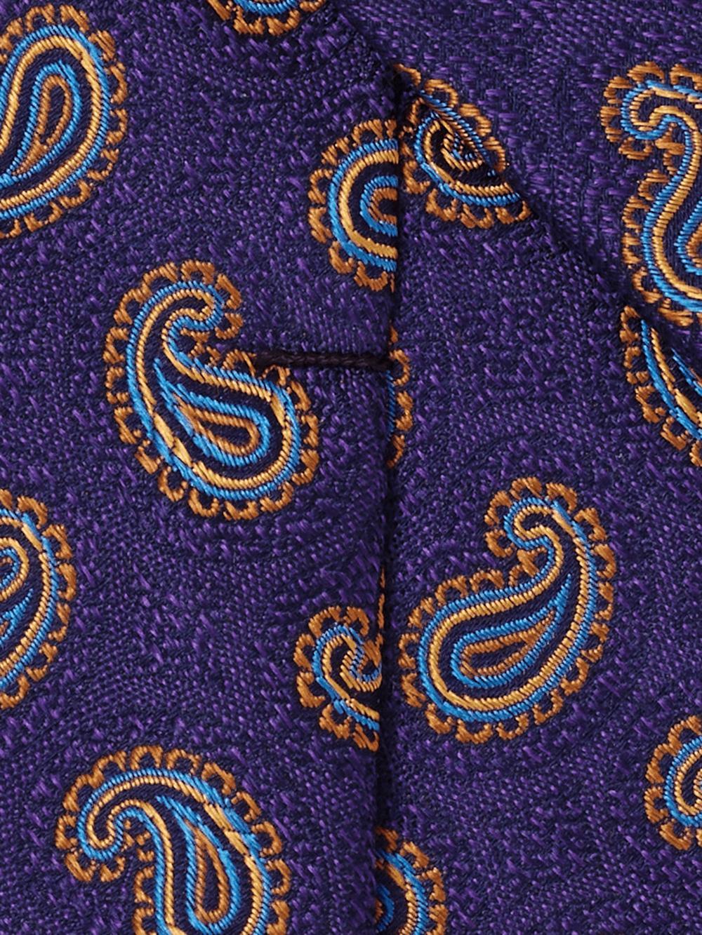 Paisley Woven Silk Tie - Purple Multi Product Image