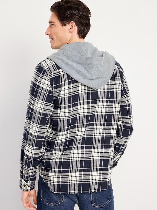 Hooded Flannel Shirt Product Image