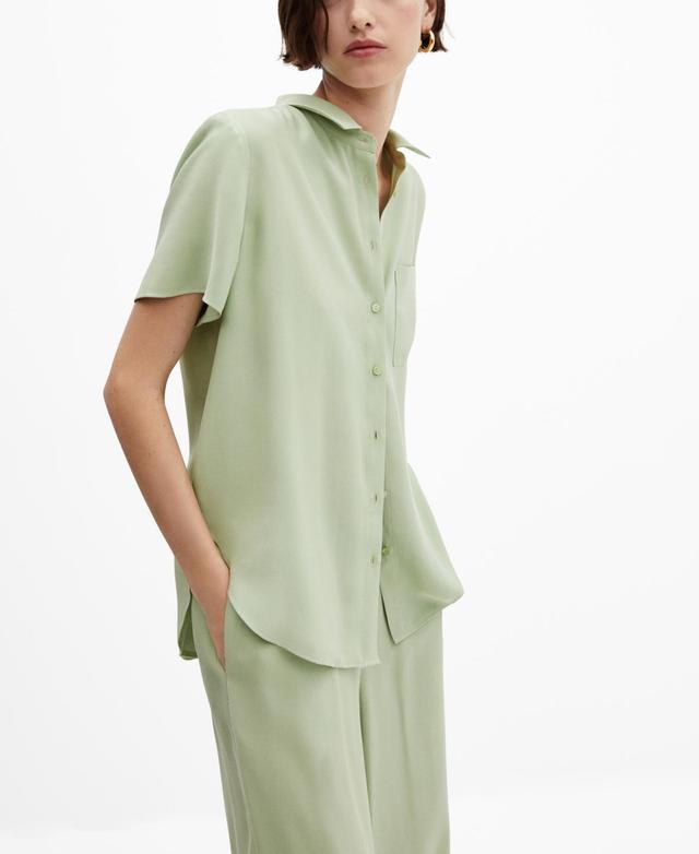 MANGO - Short-sleeve button-down shirt ecruWomen Product Image