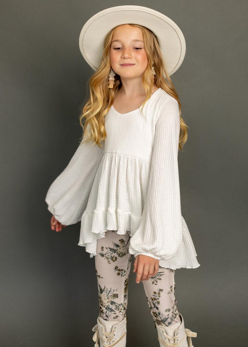 Laila Henley Top in Cream Product Image