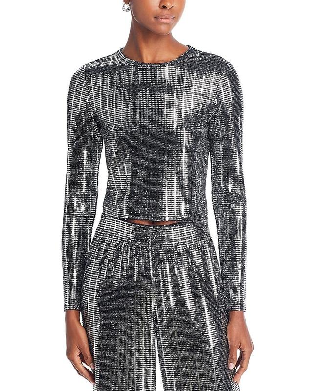 Womens Delaina Sequined Long-Sleeve Top Product Image