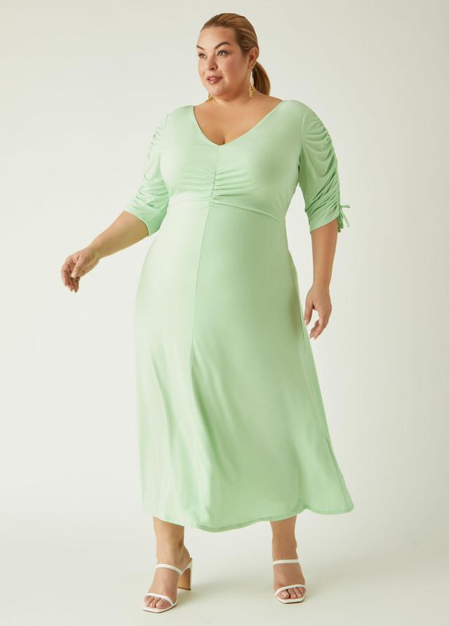 Plus Size Ruched A Line Maxi Dress Ashley Stewart Product Image