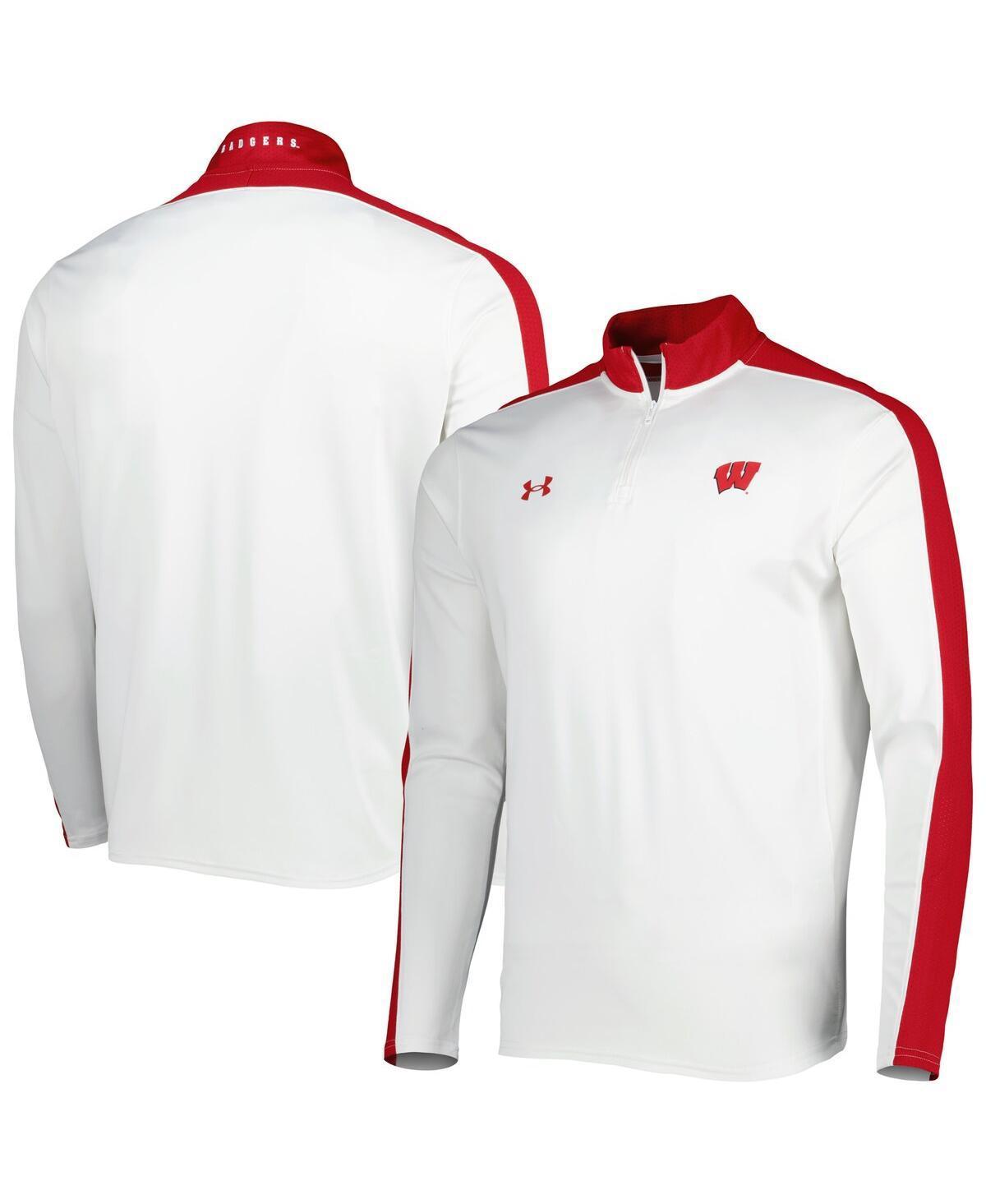 Mens Under Armour Wisconsin Badgers Lightweight Mock Neck Performance Quarter-Zip Jacket Product Image