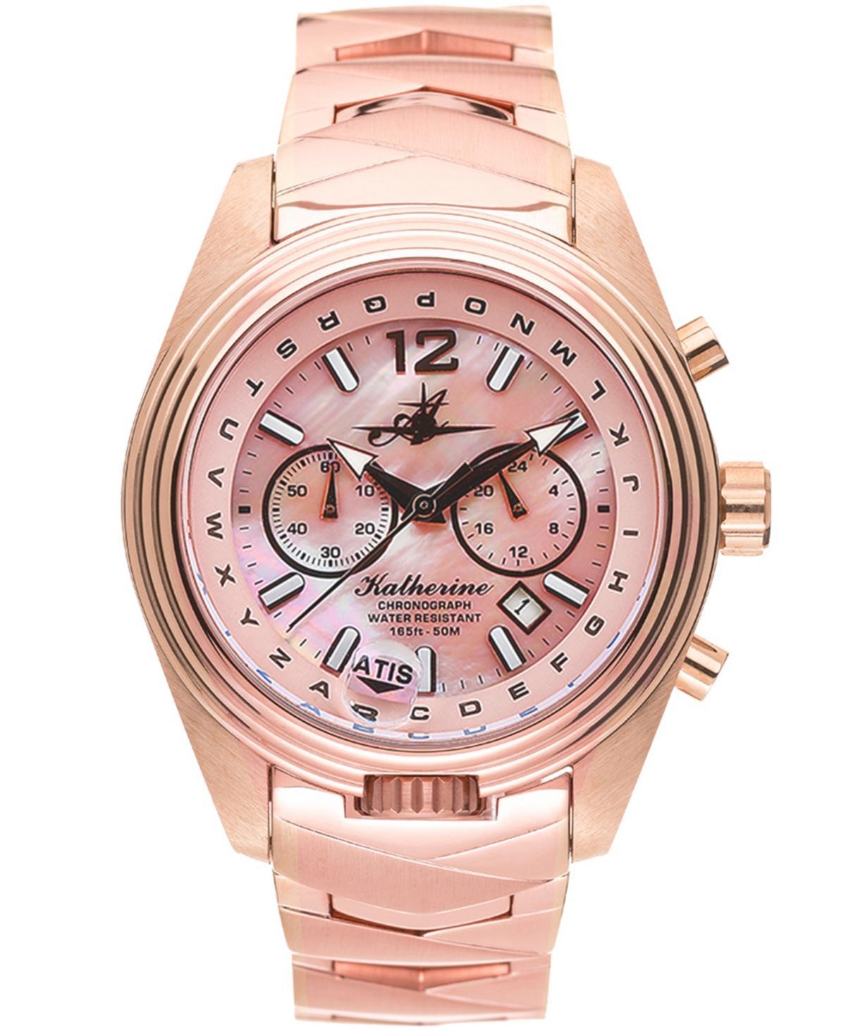 Abingdon Co. Womens Katherine Chronograph Multifunctional Rose Gold-Tone Stainless Steel Bracelet Watch, 40mm Product Image