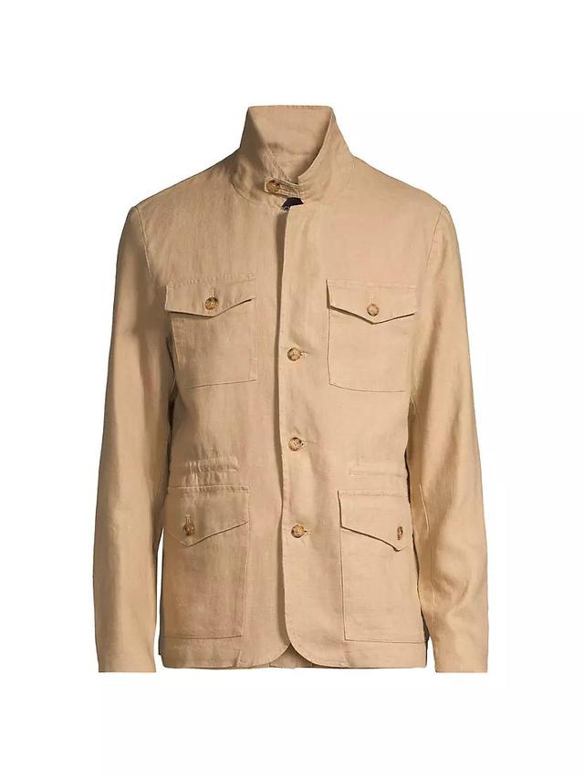 Linen Button-Front Jacket Product Image