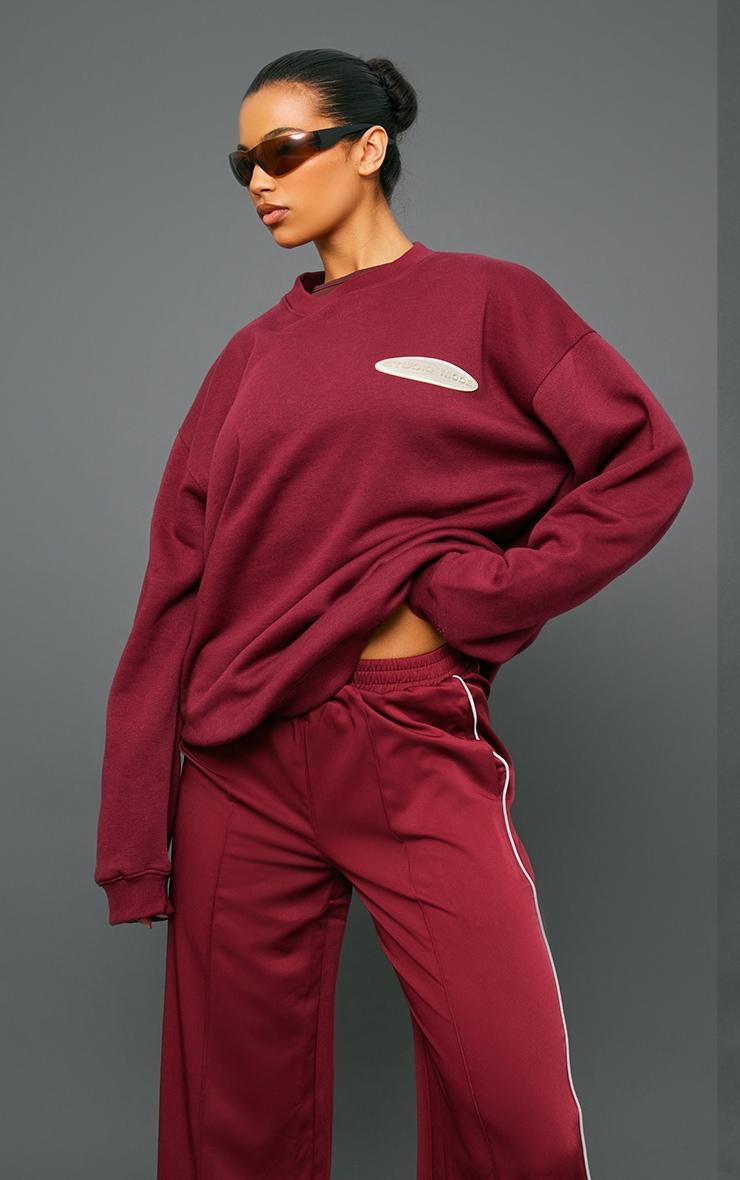 Cherry Red Studio Archive Mode Badge Oversized Sweatshirt Product Image