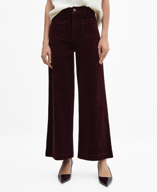 MANGO - Corduroy culotte trousers wineWomen Product Image