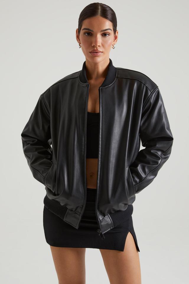 Faux Leather Jacket in Black Product Image