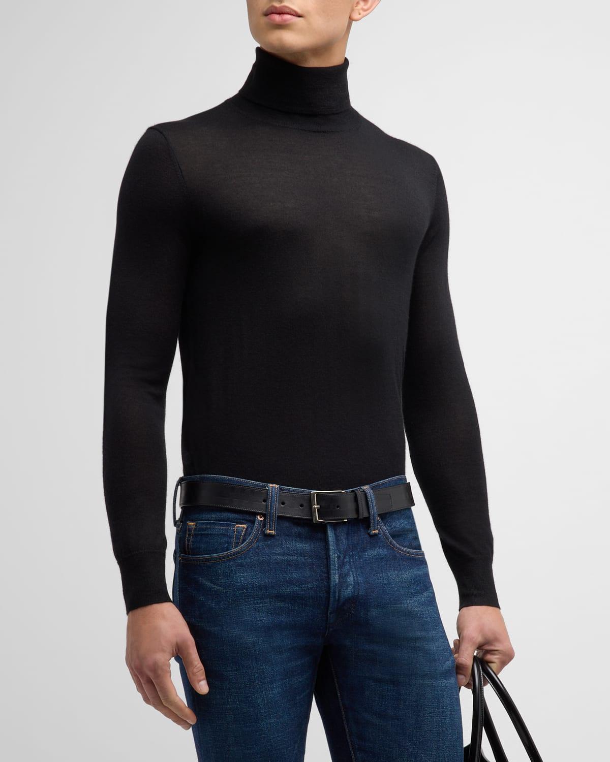 Mens Cashmere and Silk Turtleneck Sweater Product Image