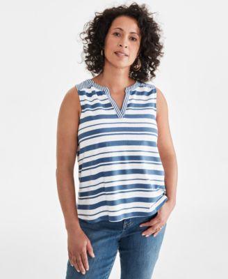 Style & Co Womens Linen-Cotton Sleeveless Top, Created for Macys Product Image