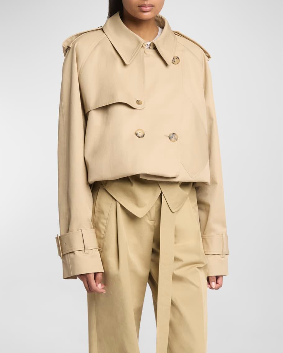 Cropped Double-Breasted Trench Coat Product Image