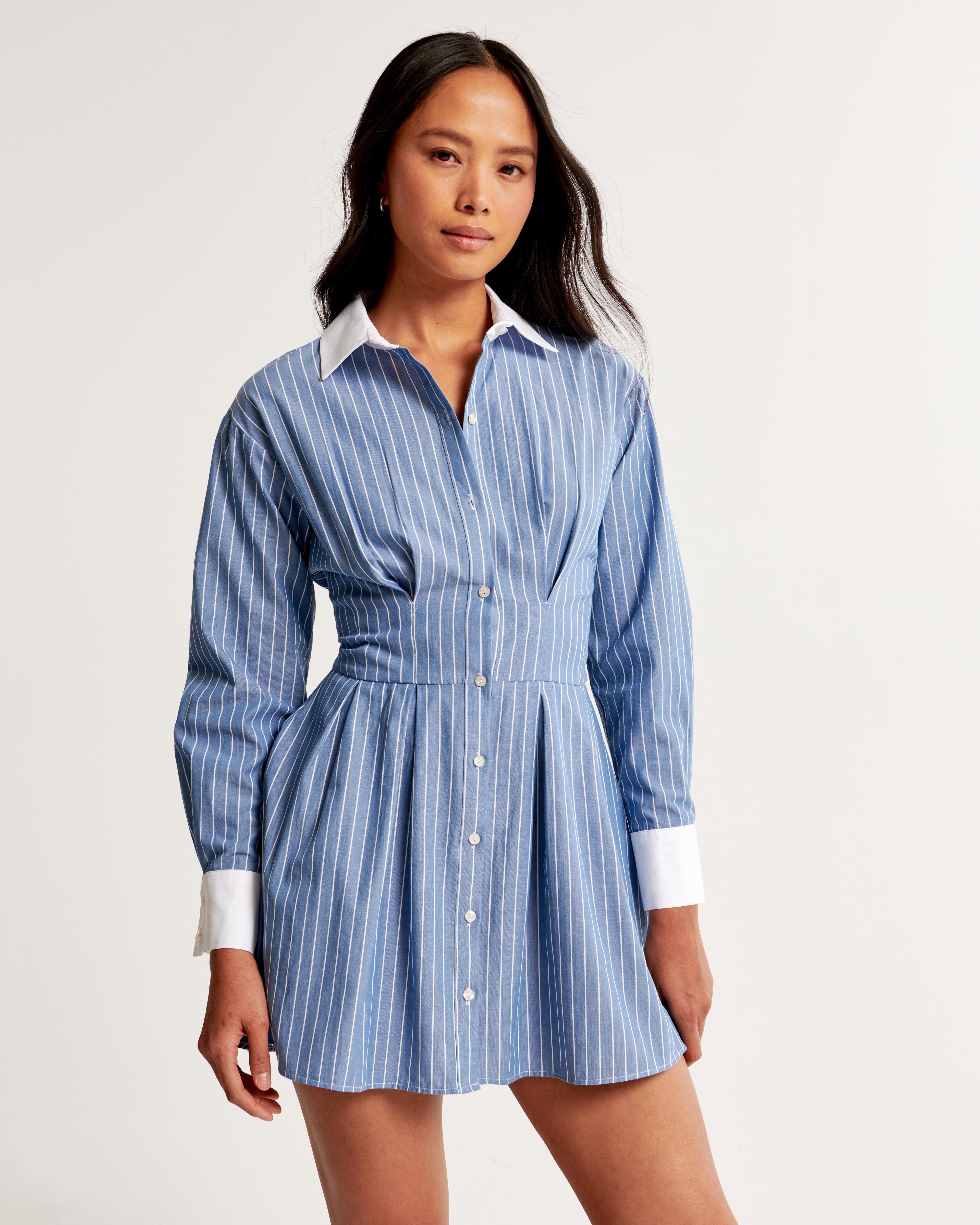 Long-Sleeve Poplin Shirt Dress Product Image