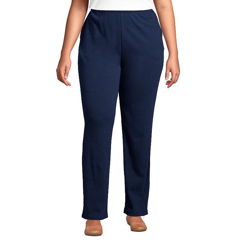 Plus Size Lands End Sport Knit High-Waist Pull-On Pants, Womens Product Image