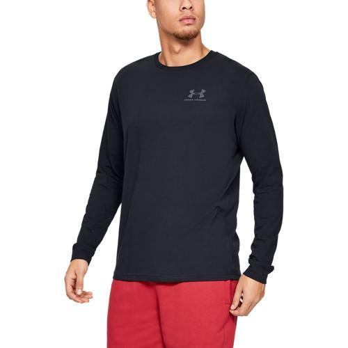 Under Armour Mens Under Armour Sportstyle Left Chest Long Sleeve T-Shirt - Mens Black/Black Product Image