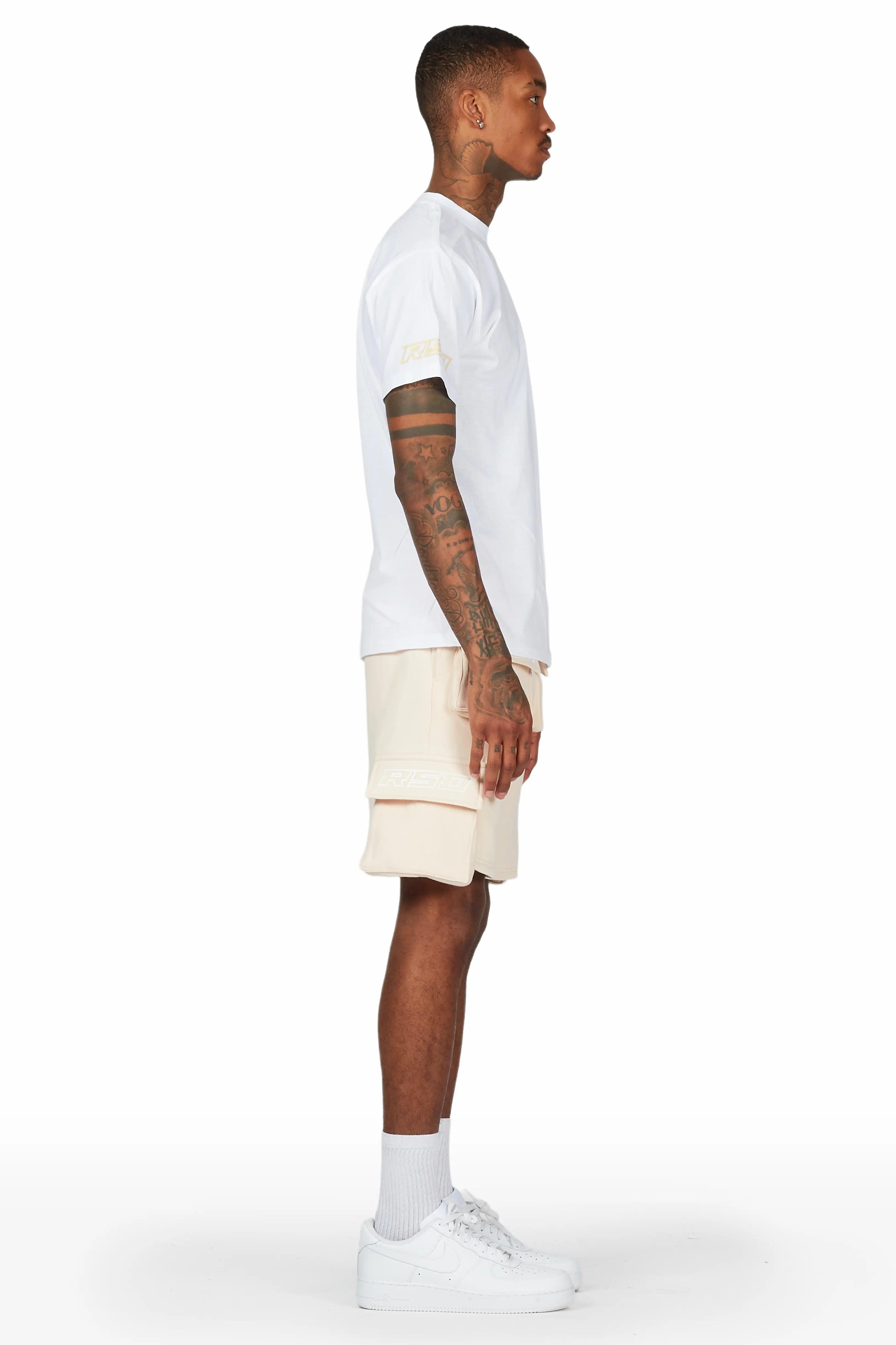 Jash White/Beige Short Set Male Product Image