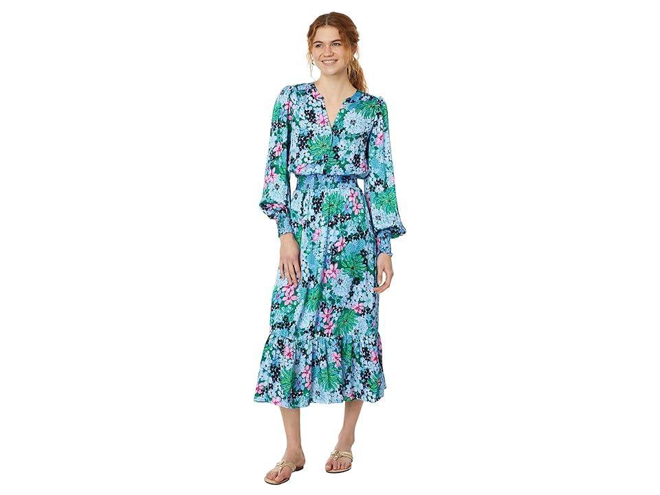 Womens Loubella Floral Long-Sleeve Midi Dress Product Image