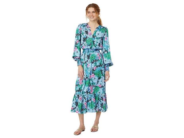 Lilly Pulitzer Loubella Long Sleeve Flor Soiree All Day) Women's Dress Product Image