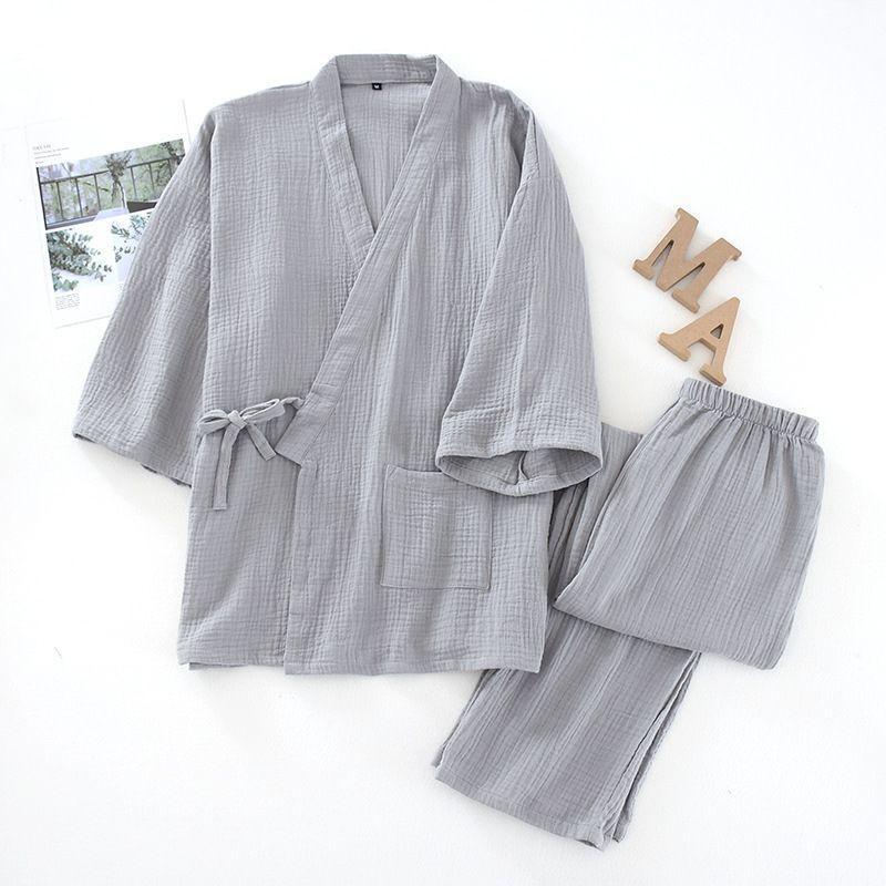 Pajama Set: Kimono Top + Pants Product Image