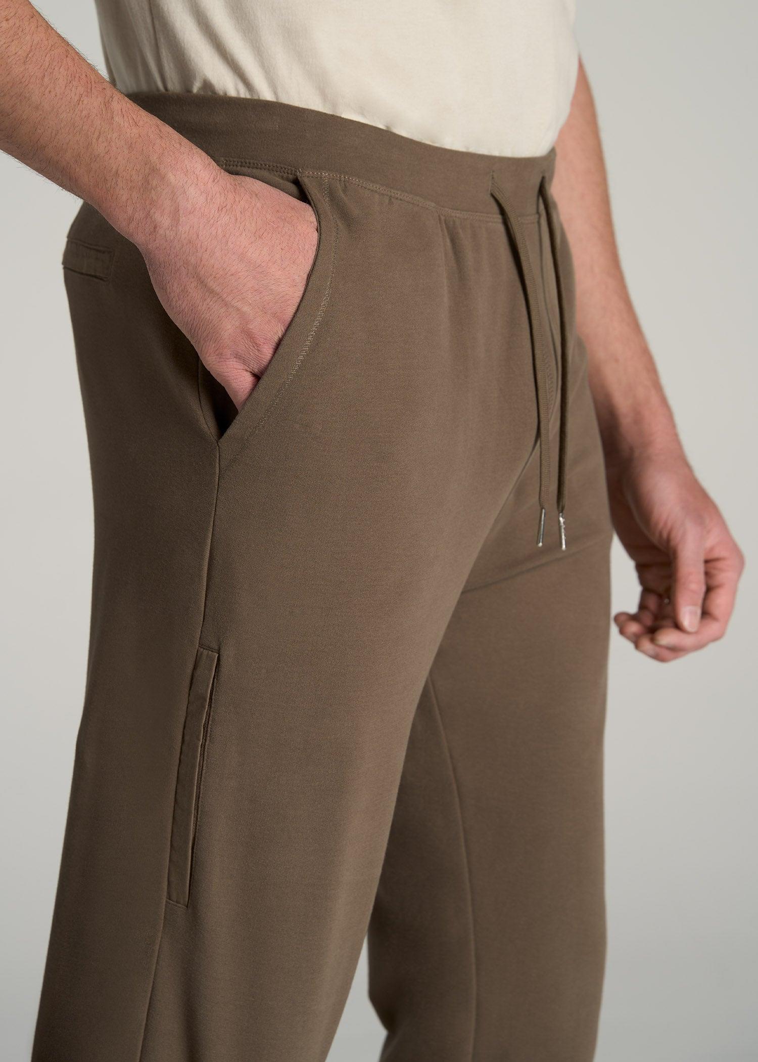 Microsanded French Terry Sweatpants for Tall Men in Army Brush Product Image